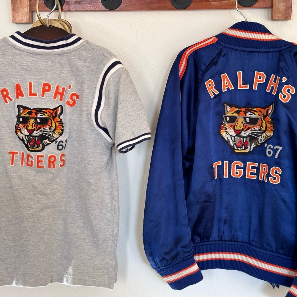 Rare POLO Ralph Lauren Blue Satin Varsity Letterman Jacket Boys 6/7 - Picture 14 of 14